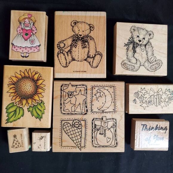 Stampin’ Up! Retired Rubber Stamps Lot of 9 – Bears, Sunflower, Christmas, Seaso - Picture 4 of 5